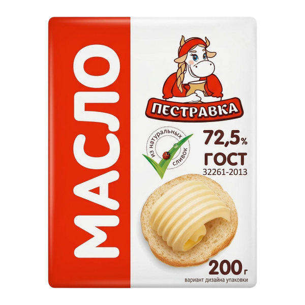 Масло сливочное крестьянское 72,5% 200г