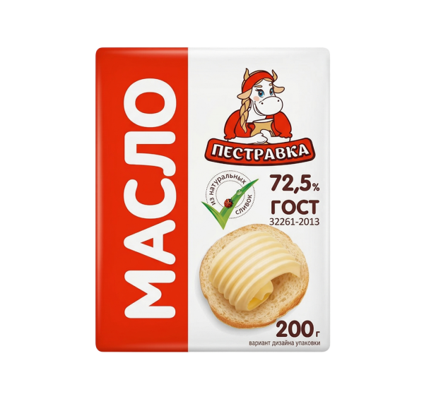 Масло сливочное крестьянское 72,5% 200г