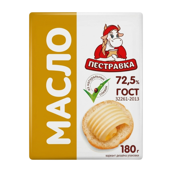 Масло сливочное крестьянское 72,5% 180г