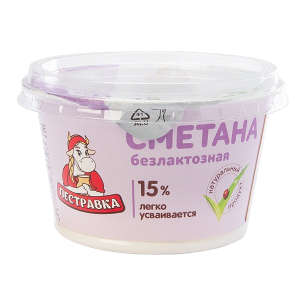 Сметана безлактозная 15% 170 г.