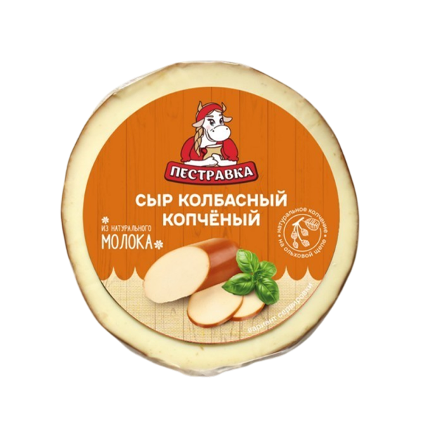Сыр Пестравка колбасный копченый 40%, флоу-пак 240 г
