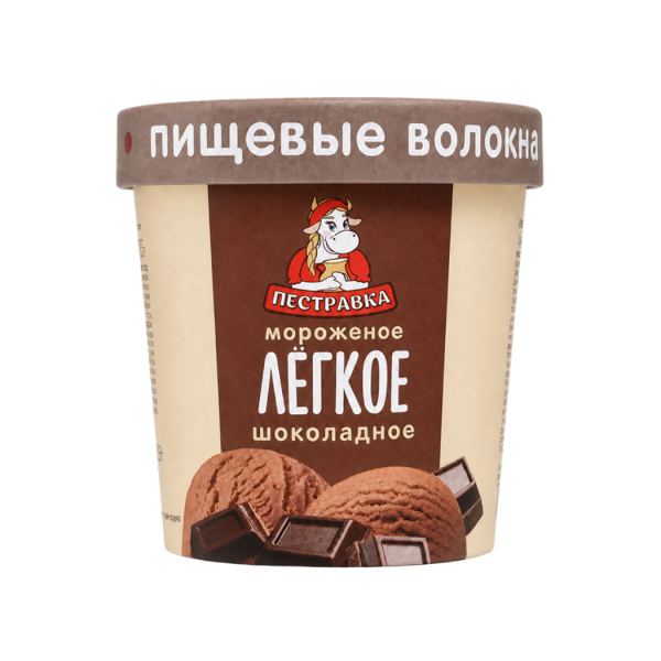 Мороженое молочное без сахарозы шоколадное, обогащенное белком и пищевыми волокнами "Лёгкое"