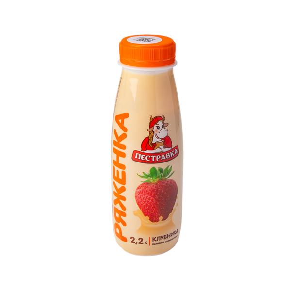 Ряженка с клубникой 2,2% 270 мл.