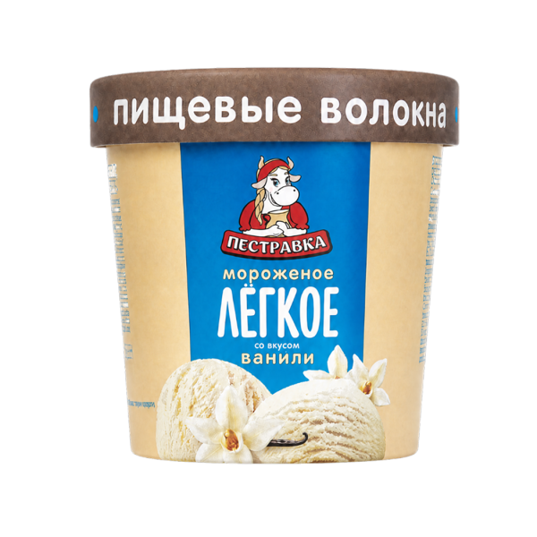 Мороженое молочное без сахарозы со вкусом ванили, обогащенное белком и пищевыми волокнами "Лёгкое"