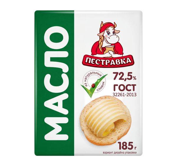Масло сливочное крестьянское 72,5% 185г
