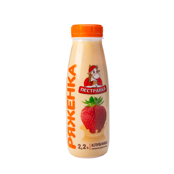 Ряженка с клубникой 2,2% 270 мл.