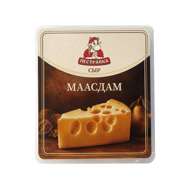 Сыр Пестравка Маасдам 45% фасованный термоформаж 180 г
